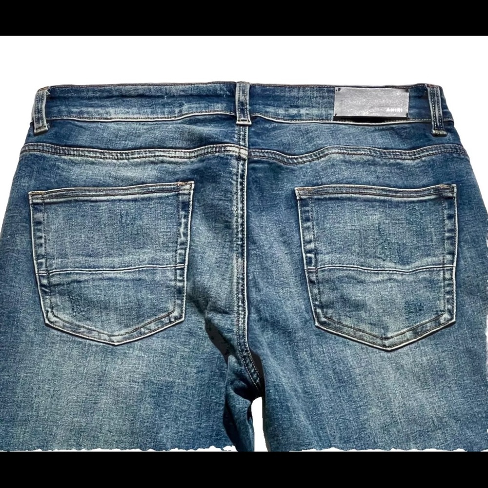 AMIRI Blue Skinny Distressed Jeans - Picture 8 of 10